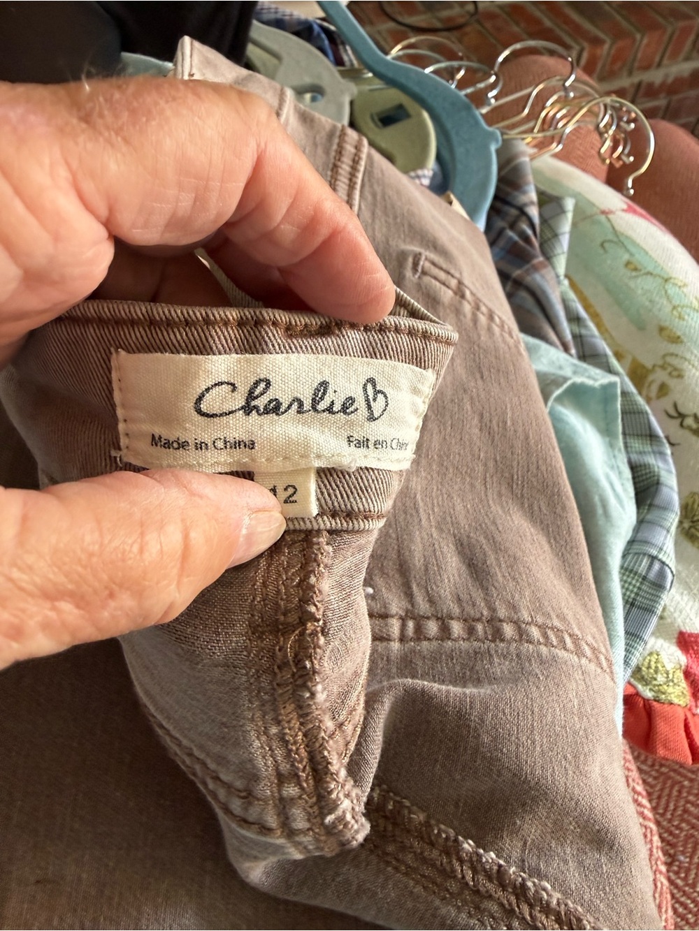 Charlie B  straight legTaupe Pants